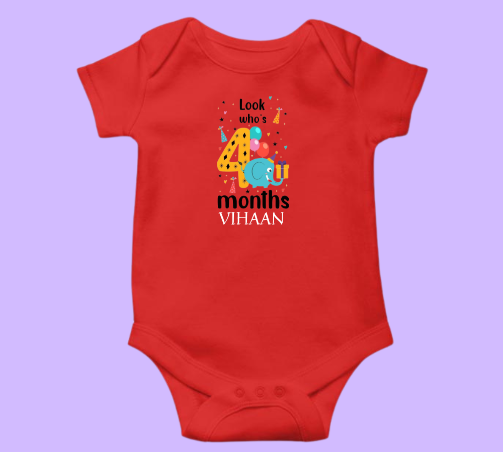 Four Months Birthday Baby Onesie Romper