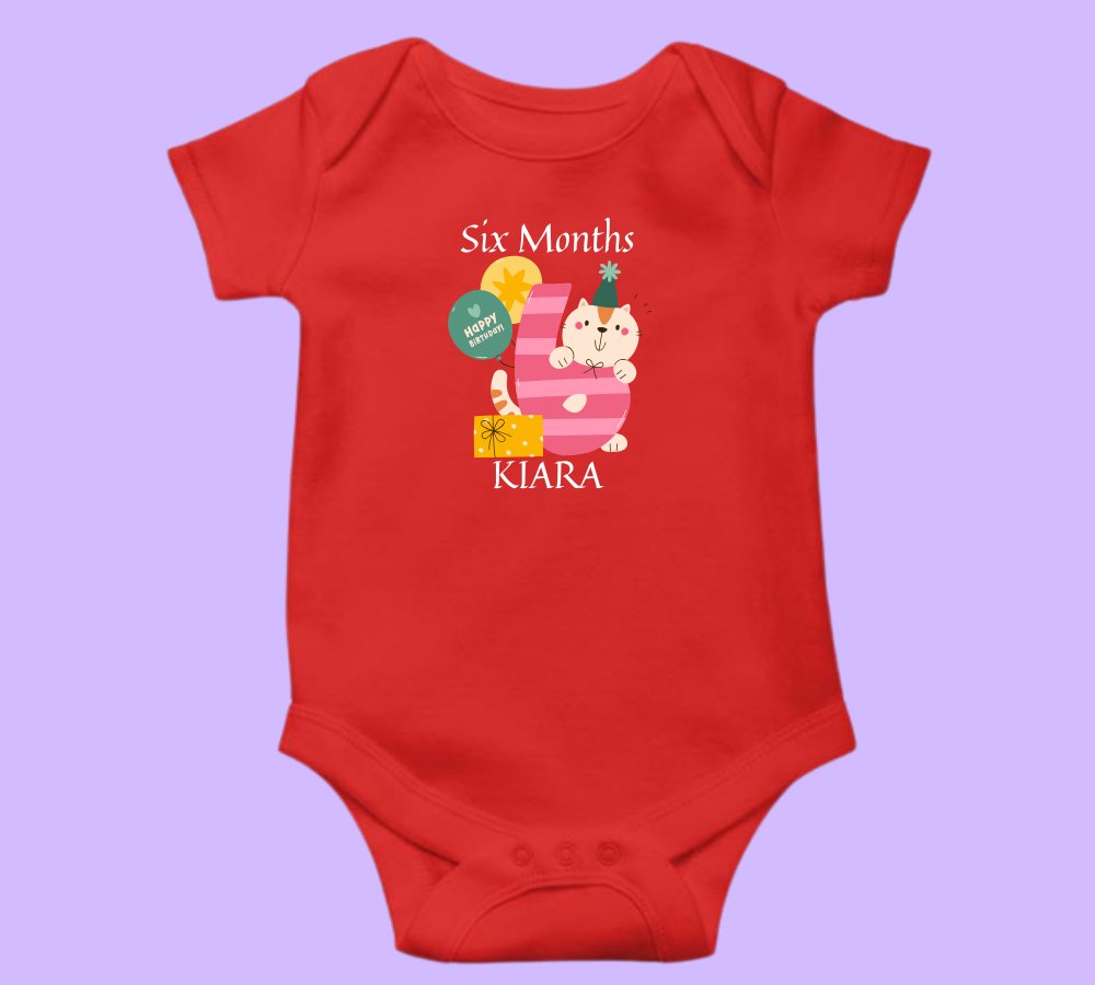 Six Month Birthday Baby Onesie Romper