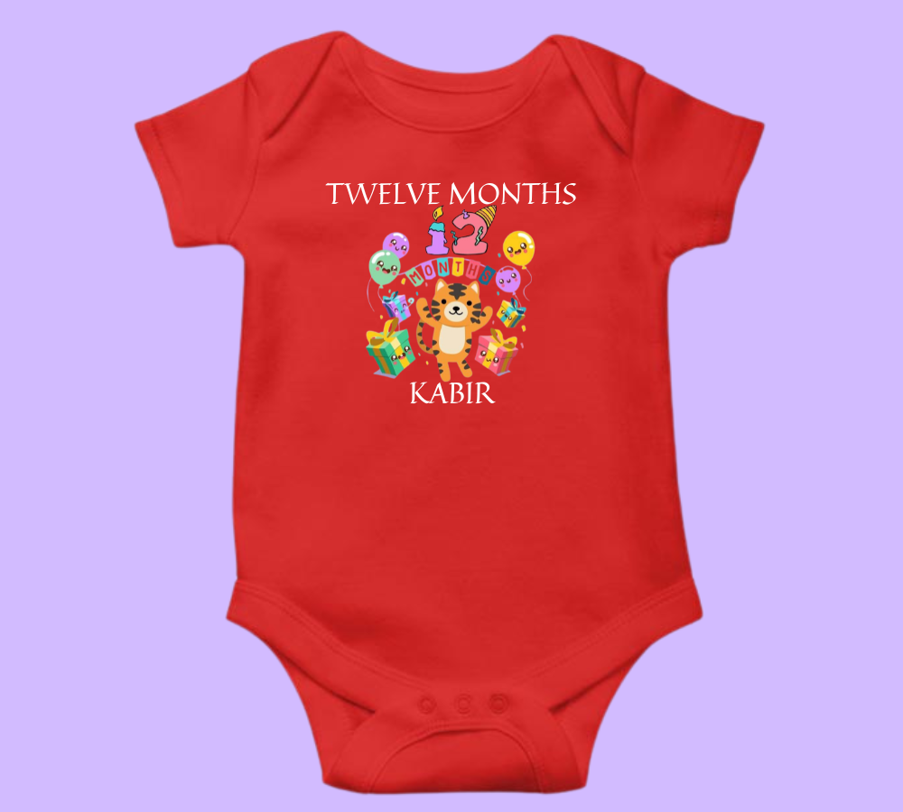 Twelve Months Birthday Baby Onesie