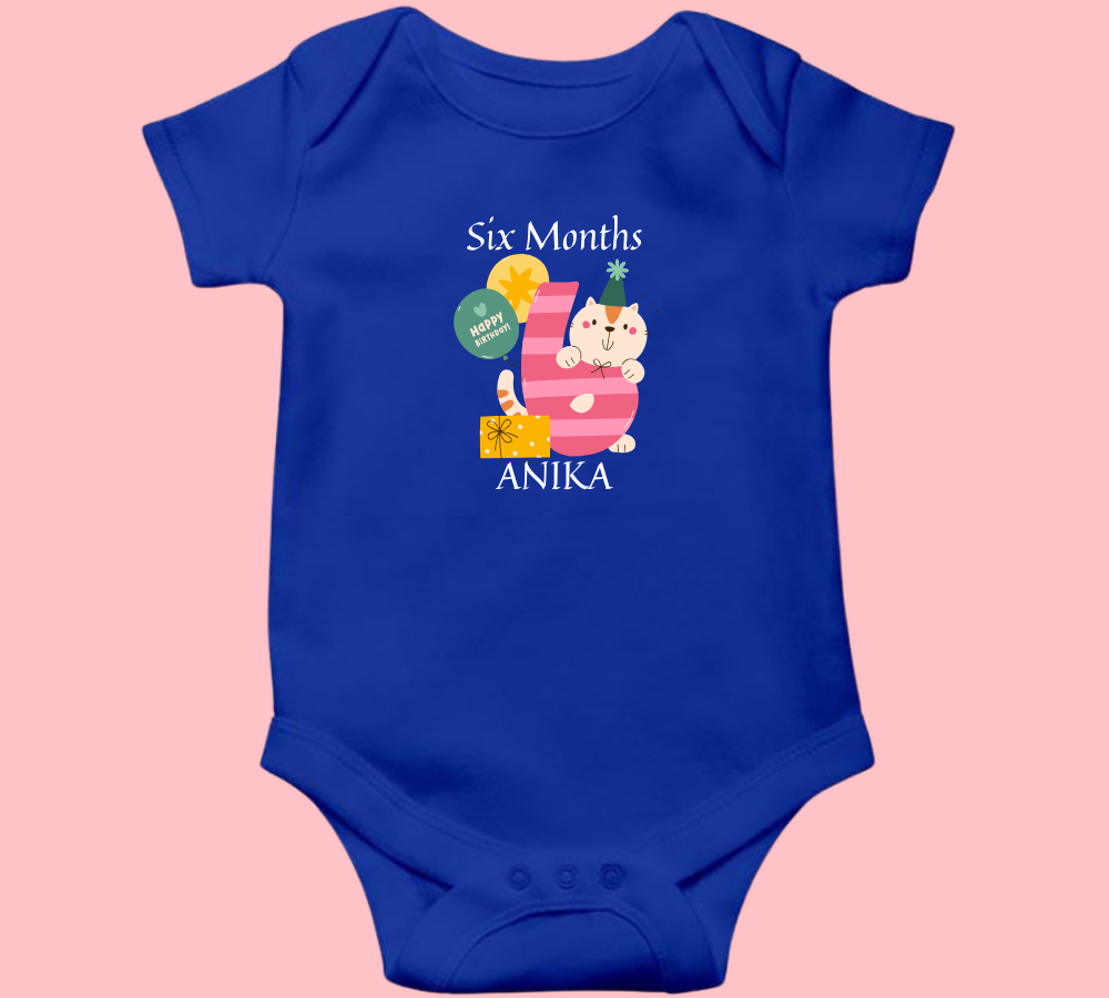 Six Month Birthday Baby Onesie Romper