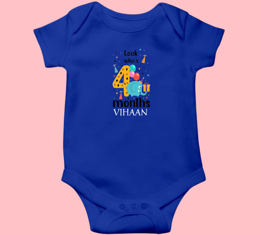 Four Months Birthday Baby Onesie Romper