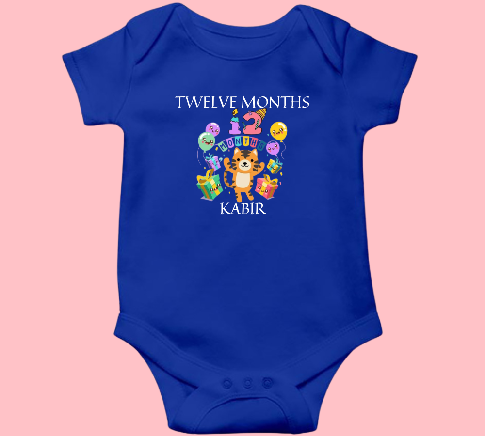 Twelve Months Birthday Baby Onesie