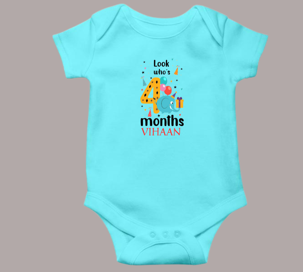Four Months Birthday Baby Onesie Romper