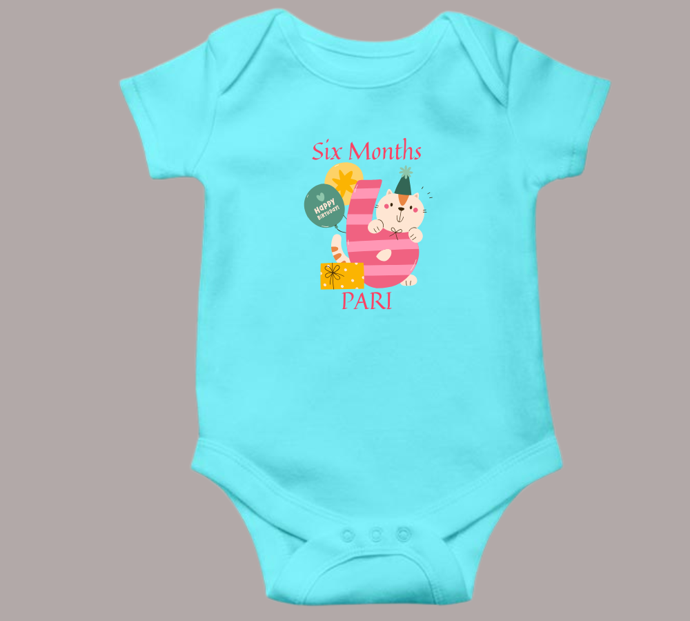 Six Month Birthday Baby Onesie Romper