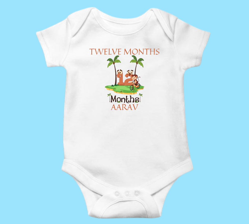 Twelve Months Birthday Baby Onesie