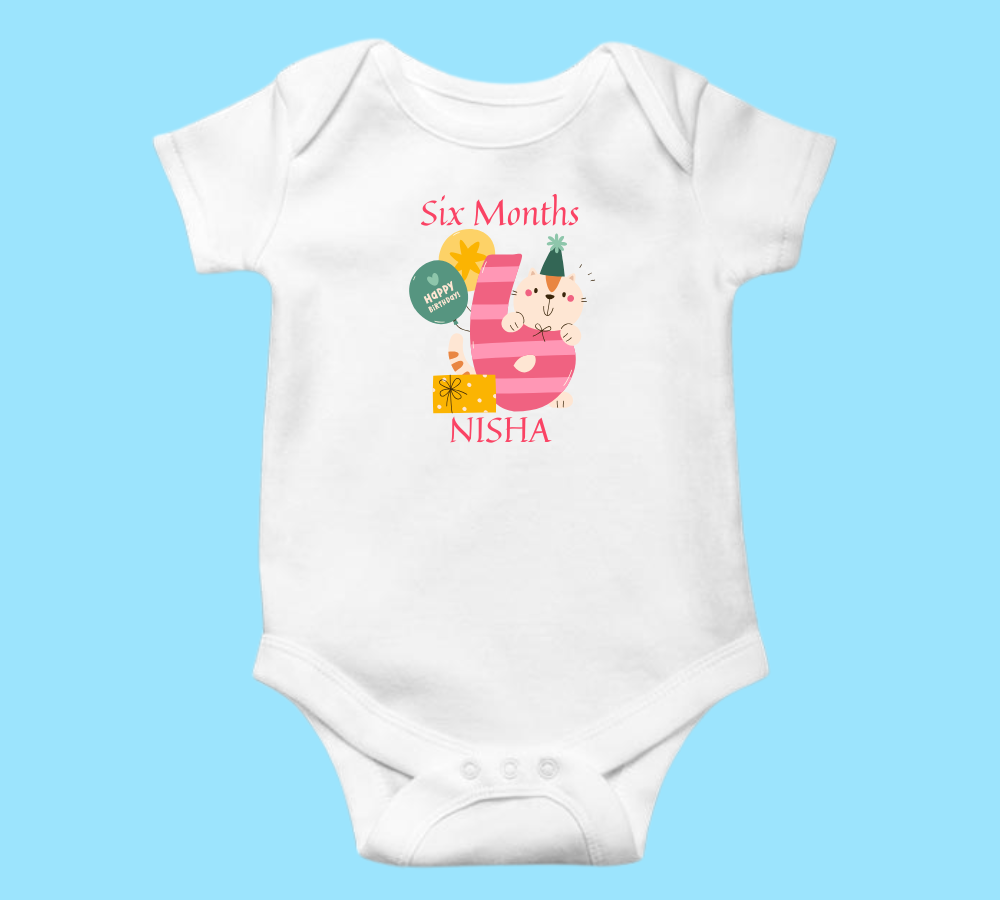 Six Month Birthday Baby Onesie Romper