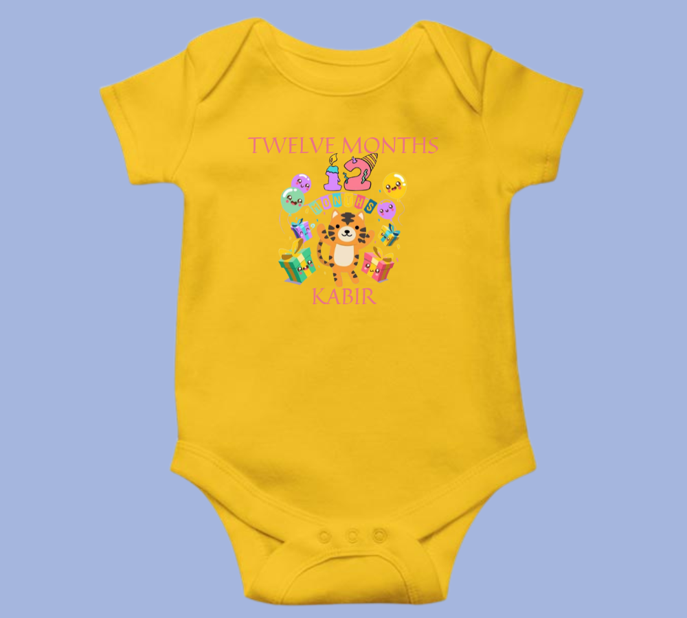 Twelve Months Birthday Baby Onesie