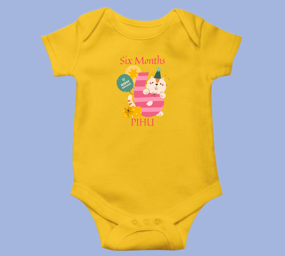 Six Month Birthday Baby Onesie Romper