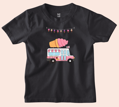 Ice Cream Van - Kids T-Shirt Regular Fit Cotton - 5 Colors - Girls