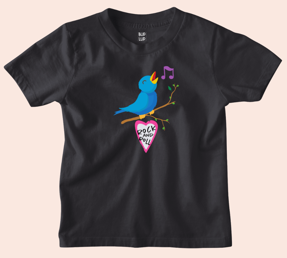 Bird Rock and Roll - Kids T-Shirt Regular Fit Cotton - 5 Colors - Girls