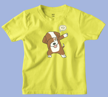 Dog Dabbing - Kids T-Shirt Regular Fit Cotton - 5 Colors - Boys