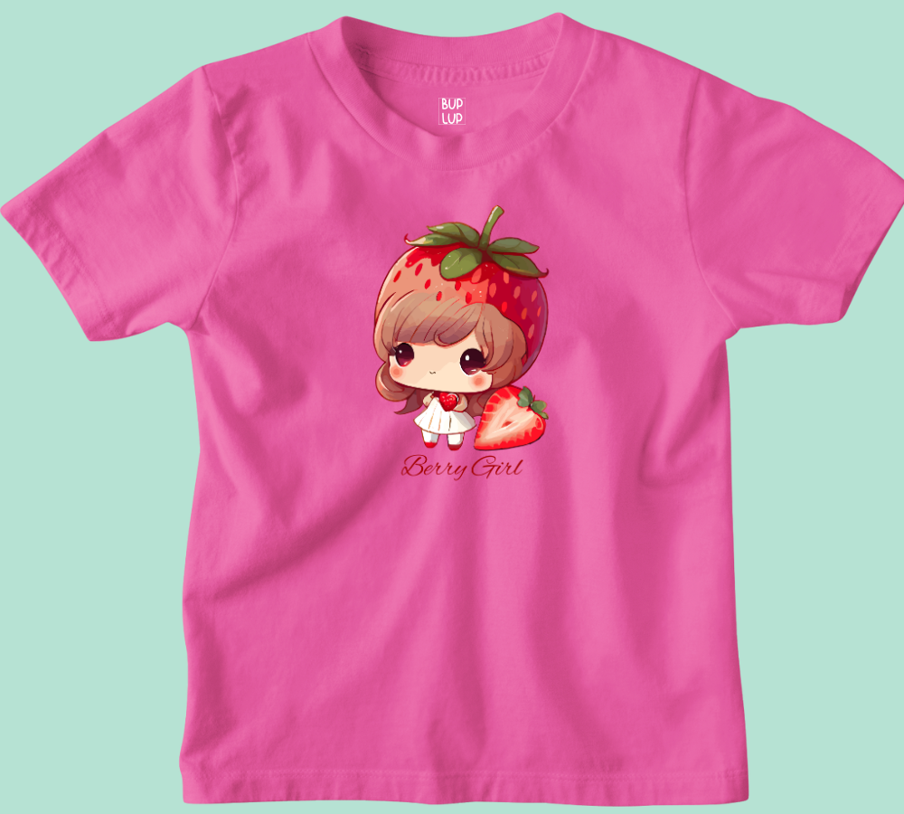 Berry girl - Kids T-Shirt Regular Fit Cotton - 5 Colors - Girls