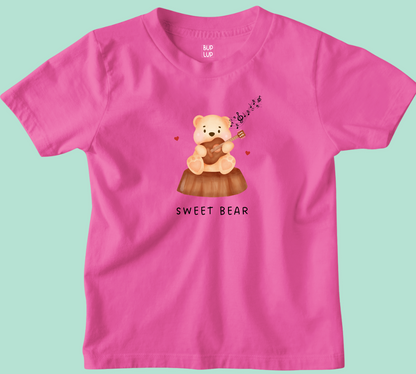 Sweet Bear - Kids T-Shirt Regular Fit Cotton - 4 Colors - Girls