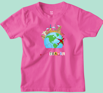 Globe Travel - Kids T-Shirt Regular Fit Cotton - 5 Colors - Girls