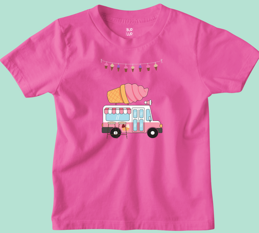 Ice Cream Van - Kids T-Shirt Regular Fit Cotton - 5 Colors - Girls