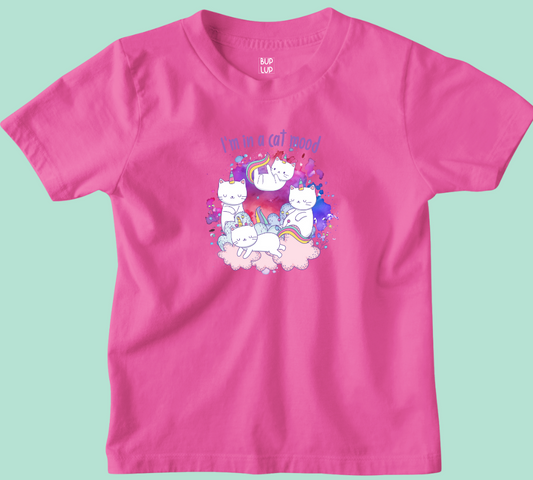 I'm In Cat Mood - Kids T-Shirt Regular Fit Cotton - 5 Colors - Girls