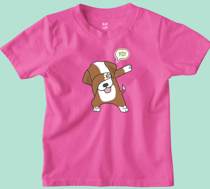 Dog Dabbing - Kids T-Shirt Regular Fit Cotton - 5 Colors - Girls