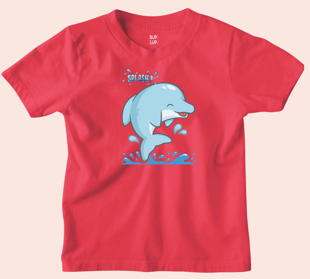 Dolphin Splash - Kids T-Shirt Regular Fit Cotton - 5 Colors - Girls