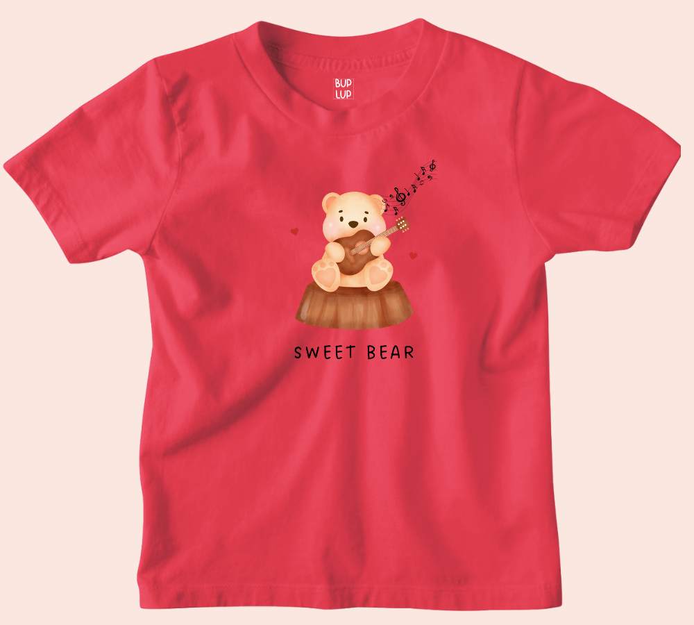 Sweet Bear - Kids T-Shirt Regular Fit Cotton - 4 Colors - Girls