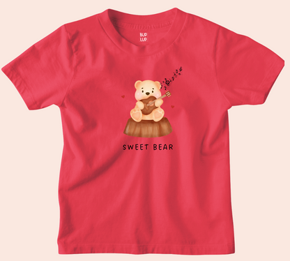 Sweet Bear - Kids T-Shirt Regular Fit Cotton - 4 Colors - Girls