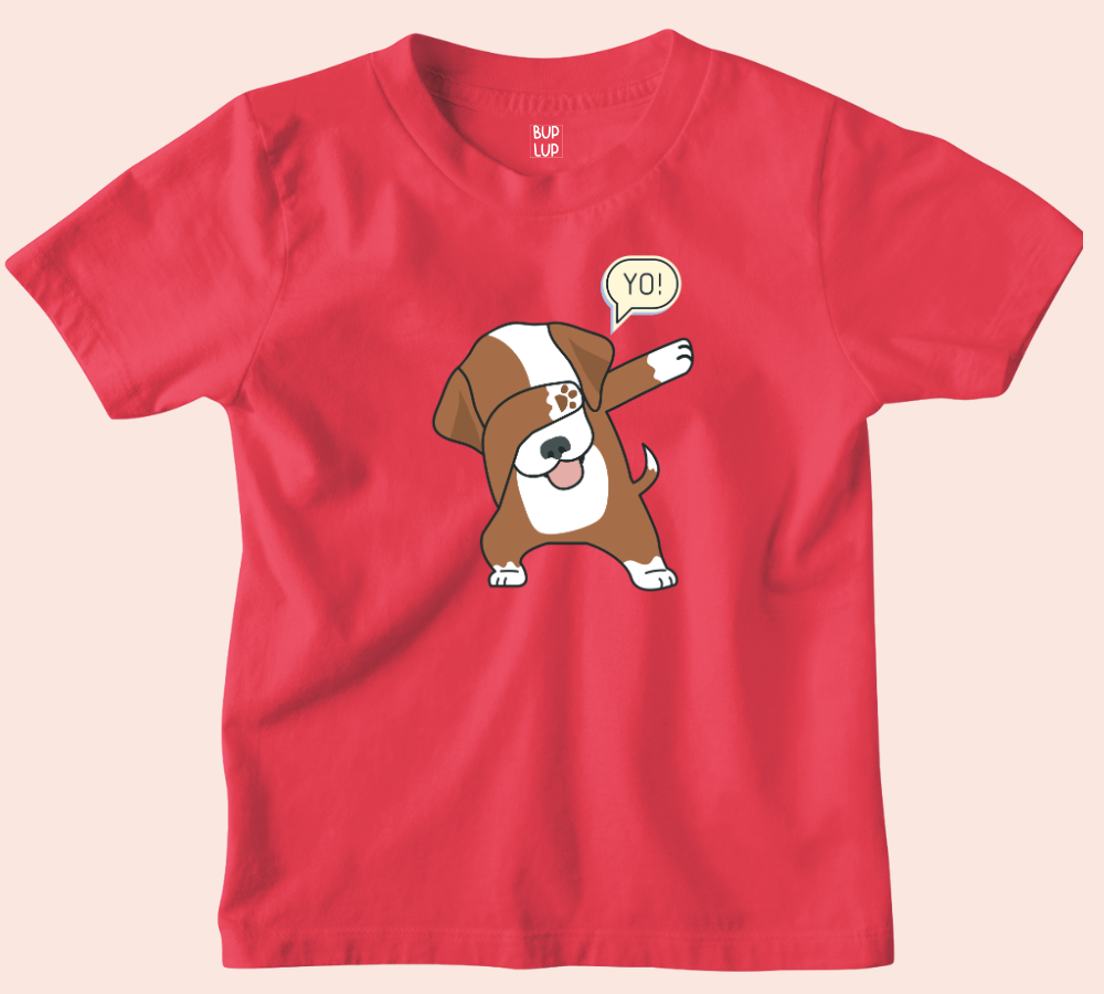 Dog Dabbing - Kids T-Shirt Regular Fit Cotton - 5 Colors - Girls