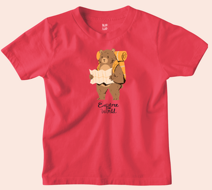 Explore The World - Kids T-Shirt Regular Fit Cotton - 5 Colors - Girls