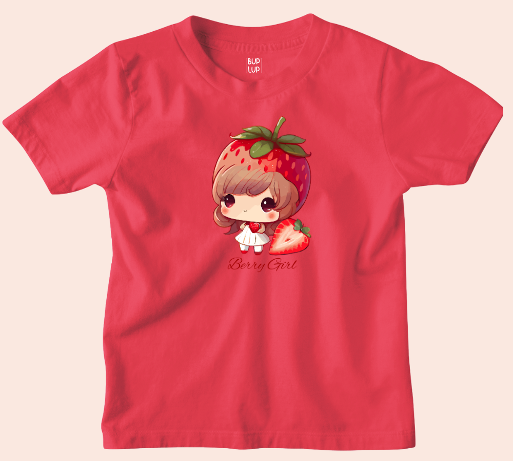 Berry girl - Kids T-Shirt Regular Fit Cotton - 5 Colors - Girls