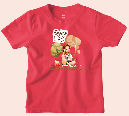 Enjoy Life - Kids T-Shirt Regular Fit Cotton - 5 Colors - Girls