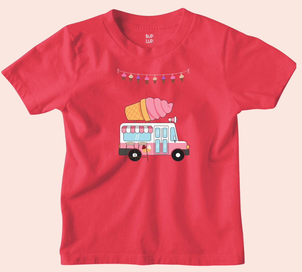 Ice Cream Van - Kids T-Shirt Regular Fit Cotton - 5 Colors - Girls