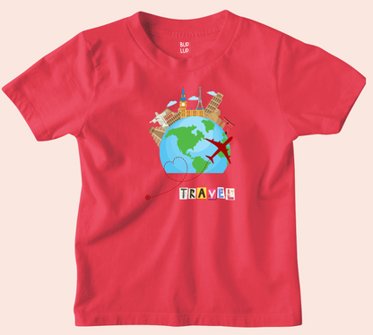 Globe Travel - Kids T-Shirt Regular Fit Cotton - 5 Colors - Girls