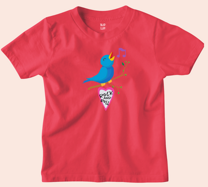 Bird Rock and Roll - Kids T-Shirt Regular Fit Cotton - 5 Colors - Girls