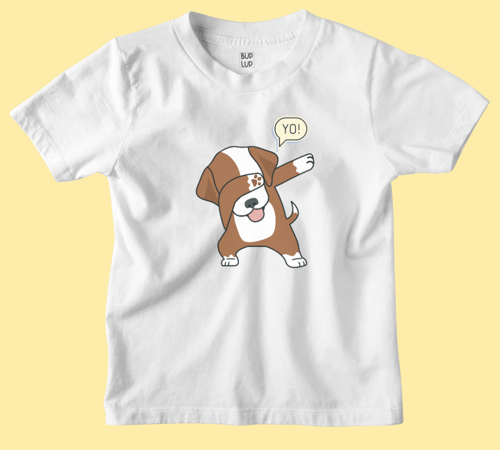 Dog Dabbing - Kids T-Shirt Regular Fit Cotton - 5 Colors - Boys