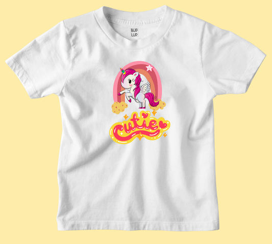 Cutie Unicorn - Kids T-Shirt Regular Fit Cotton - 5 Colors - Girls