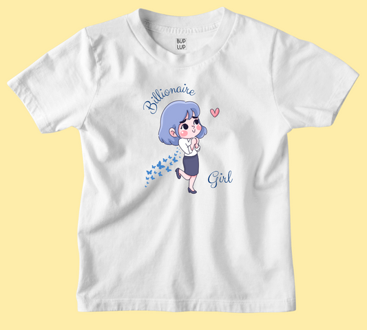 Billionaire Girl - Kids T-Shirt Regular Fit Cotton - 3 Colors - Girls