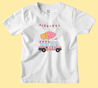 Ice Cream Van - Kids T-Shirt Regular Fit Cotton - 5 Colors - Girls