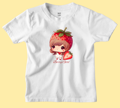 Berry girl - Kids T-Shirt Regular Fit Cotton - 5 Colors - Girls