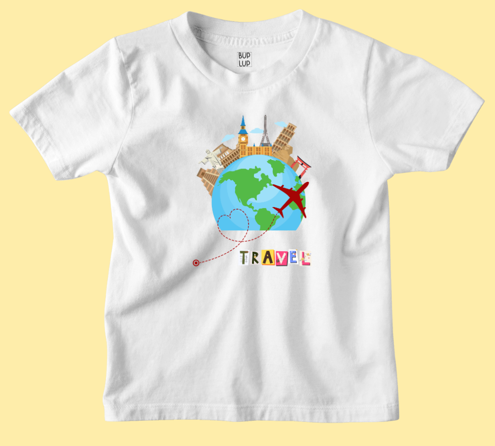 Globe Travel - Kids T-Shirt Regular Fit Cotton - 5 Colors - Girls