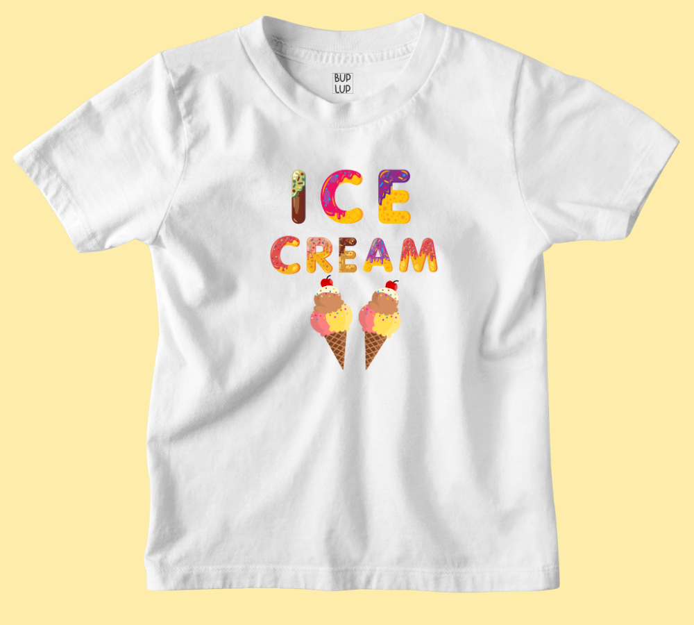 Ice Cream Cone - Kids T-Shirt Regular Fit Cotton - 5 Colors - Girls