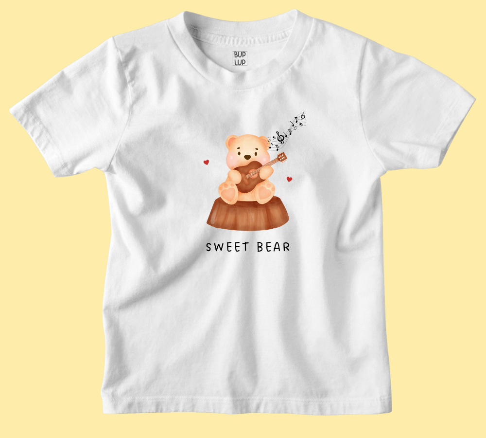 Sweet Bear - Kids T-Shirt Regular Fit Cotton - 4 Colors - Girls