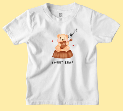 Sweet Bear - Kids T-Shirt Regular Fit Cotton - 4 Colors - Girls