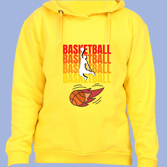 Basketball - Kids Cotton Hooded Neck Hoodies - Sweatshirt with Hoodies Full Sleeves Winter Wear - 3 Color