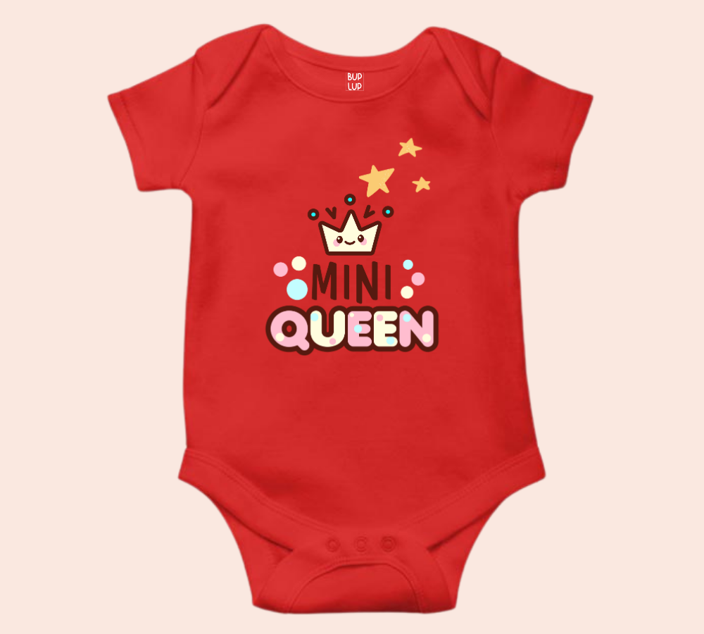 Mini Queen - Baby Romper 100% Cotton for New Born Baby Multi-Color Sleep Suit Romper Body - 6 Colors