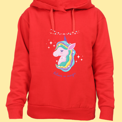 Believe in Magic - Kids Cotton Hooded Neck Hoodies - Sweatshirt with Hoodies Full Sleeves Winter Wear - 3 Color