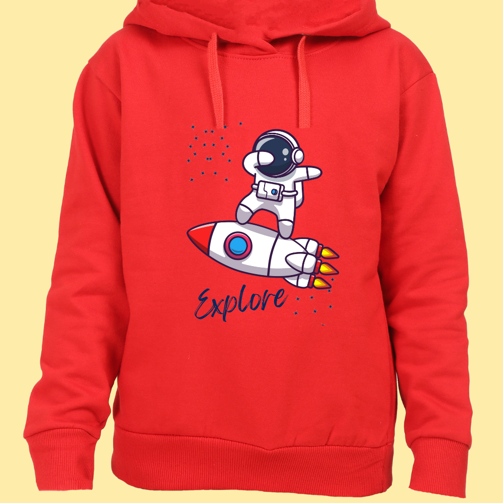 Explore - Kids Cotton Hooded Neck Hoodies - Sweatshirt with Hoodies Full Sleeves Winter Wear - 3 Color