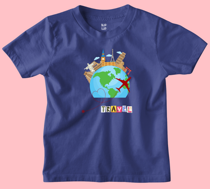 Globe Travel - Kids T-Shirt Regular Fit Cotton - 5 Colors - Girls