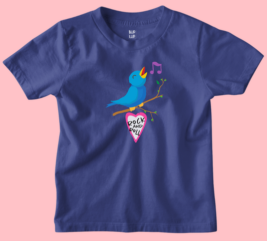 Bird Rock and Roll - Kids T-Shirt Regular Fit Cotton - 5 Colors - Girls