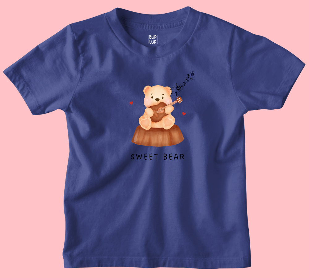 Sweet Bear - Kids T-Shirt Regular Fit Cotton - 4 Colors - Girls