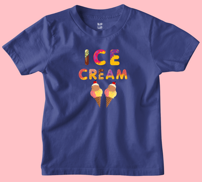 Ice Cream Cone - Kids T-Shirt Regular Fit Cotton - 5 Colors - Girls