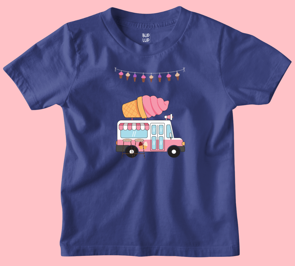 Ice Cream Van - Kids T-Shirt Regular Fit Cotton - 5 Colors - Girls