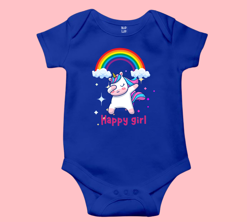 Happy Girl - Baby Romper 100% Cotton for New Born Baby Multi-Color Sleep Suit Romper Body - 5 Colors